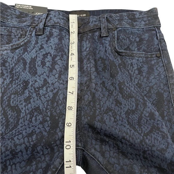 Joe's The Charlie High-Rise Skinny Ankle Black & Blue Snake Print Jeans Sz 27 - Picture 6 of 7